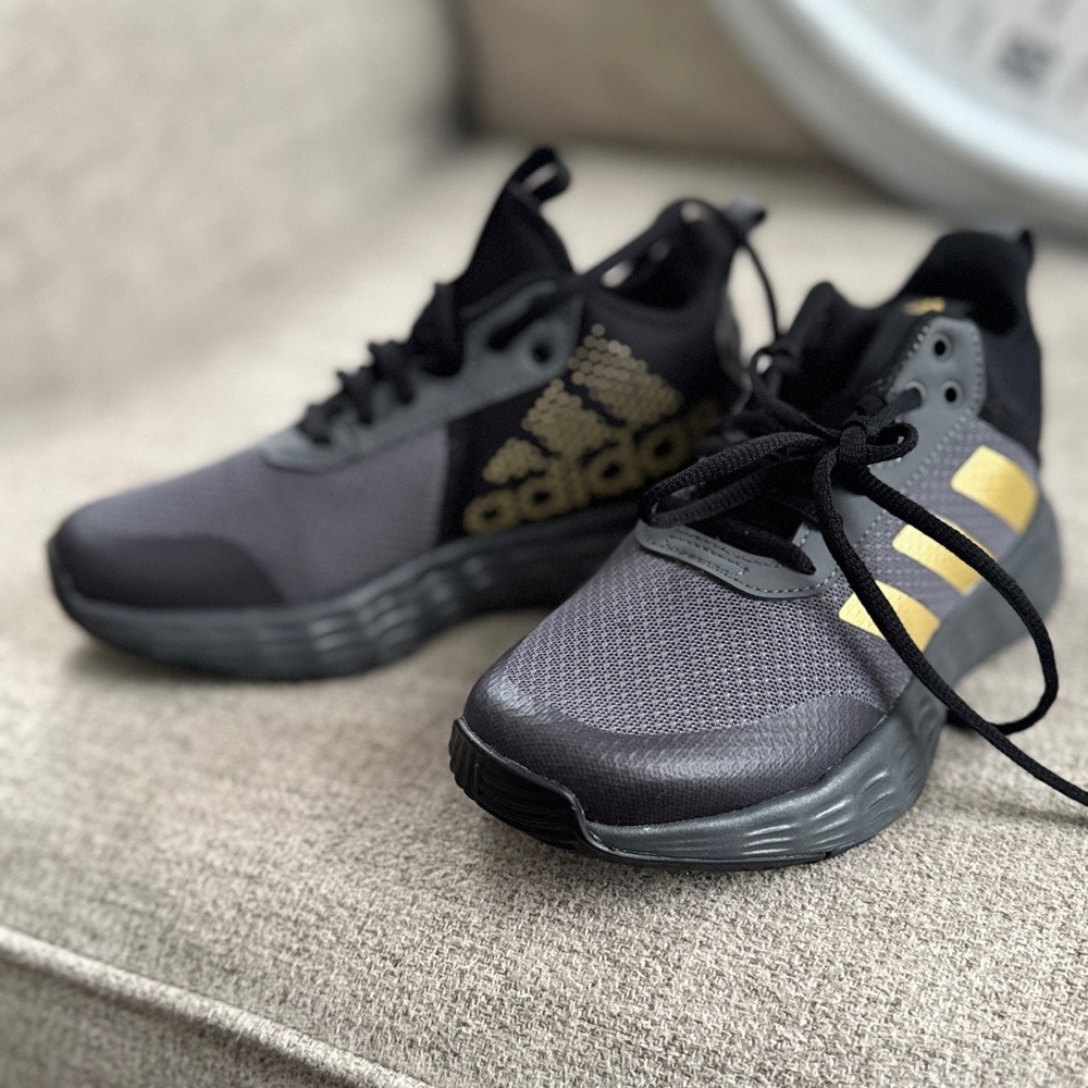 Adidas Black and Gold Sneakers